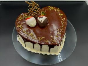 Strawberry Chocolate Heart Cake