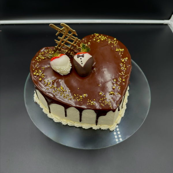Strawberry Chocolate Heart Cake