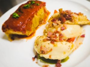 Cabbage Roll & 3 Pierogies
