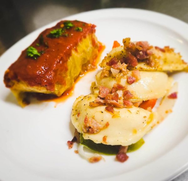 Cabbage Roll & 3 Pierogies
