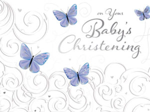Christening Card - Butterflies
