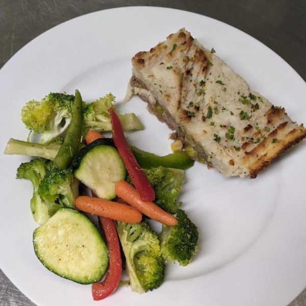 Shepherd's Pie & Steamed Vegetables