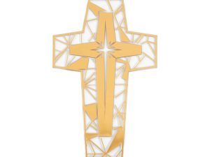 Cross Topper - Stained Glass Design - Gold
